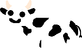 A pixel art drawing of a cow.